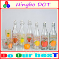 1 L glass bottle with decal logo